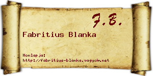 Fabritius Blanka névjegykártya
